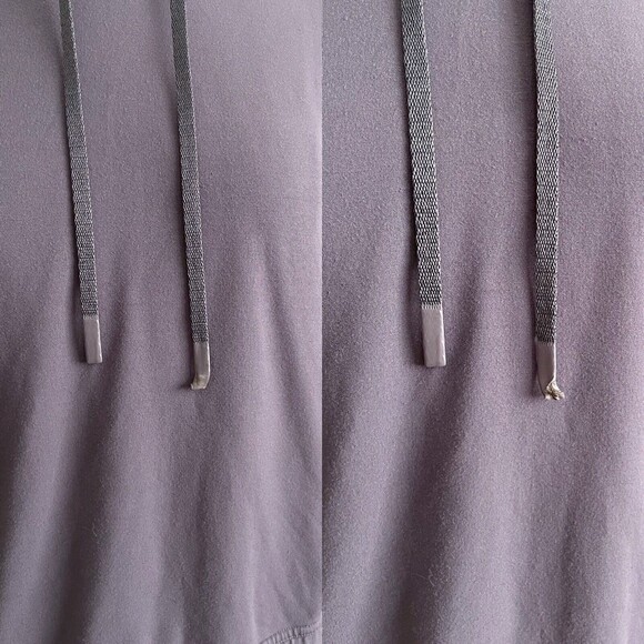 Lululemon 4 Twisted and Tucked Hoodie Pullover Top Dark Shadow Gray Open Back - Picture 2 of 7